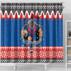 Merry Knights Newcastle Pride Personalised Shower Curtain Christmas Rugby League Spirit - Aussie Hoodie