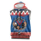 Merry Knights Newcastle Pride Personalised Sleeveless Hoodie Christmas Rugby League Spirit - Aussie Hoodie
