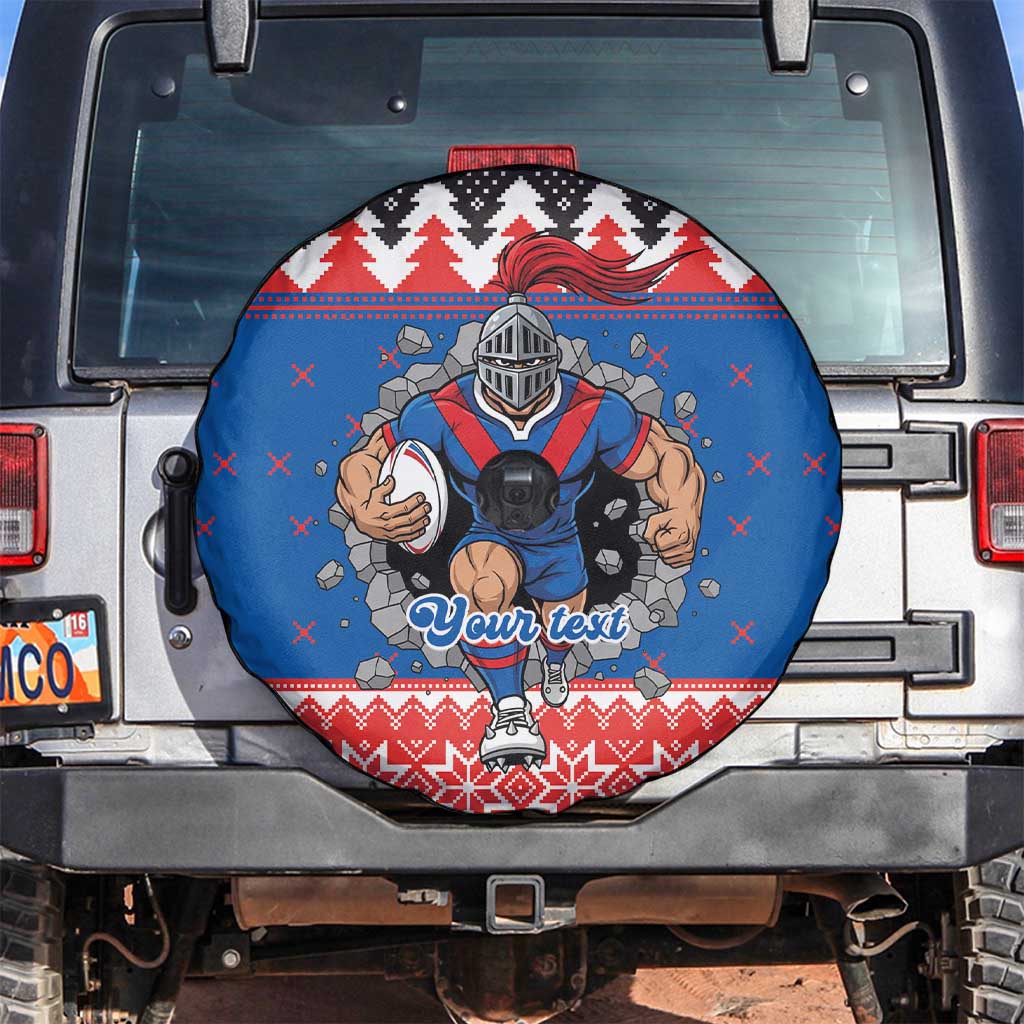 Merry Knights Newcastle Pride Personalised Spare Tire Cover Christmas Rugby League Spirit - Aussie Hoodie