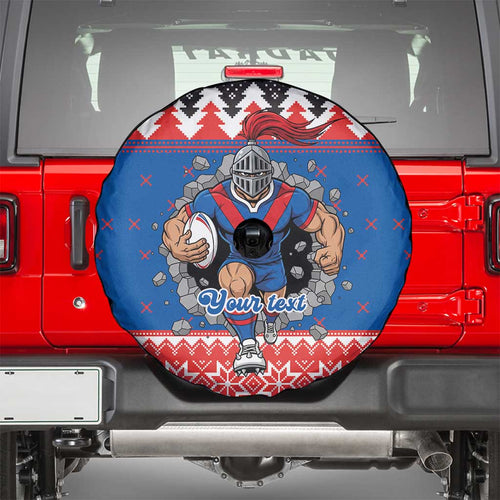 Merry Knights Newcastle Pride Personalised Spare Tire Cover Christmas Rugby League Spirit - Aussie Hoodie