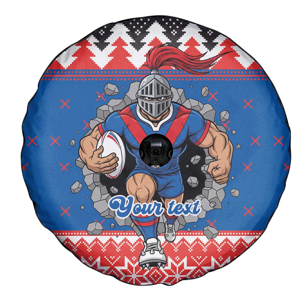 Merry Knights Newcastle Pride Personalised Spare Tire Cover Christmas Rugby League Spirit - Aussie Hoodie