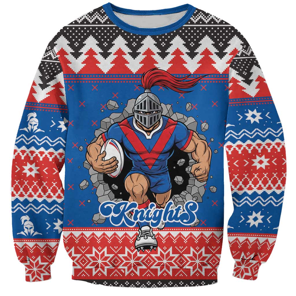Merry Knights Newcastle Pride Personalised Sweatshirt Christmas Rugby League Spirit - Aussie Hoodie