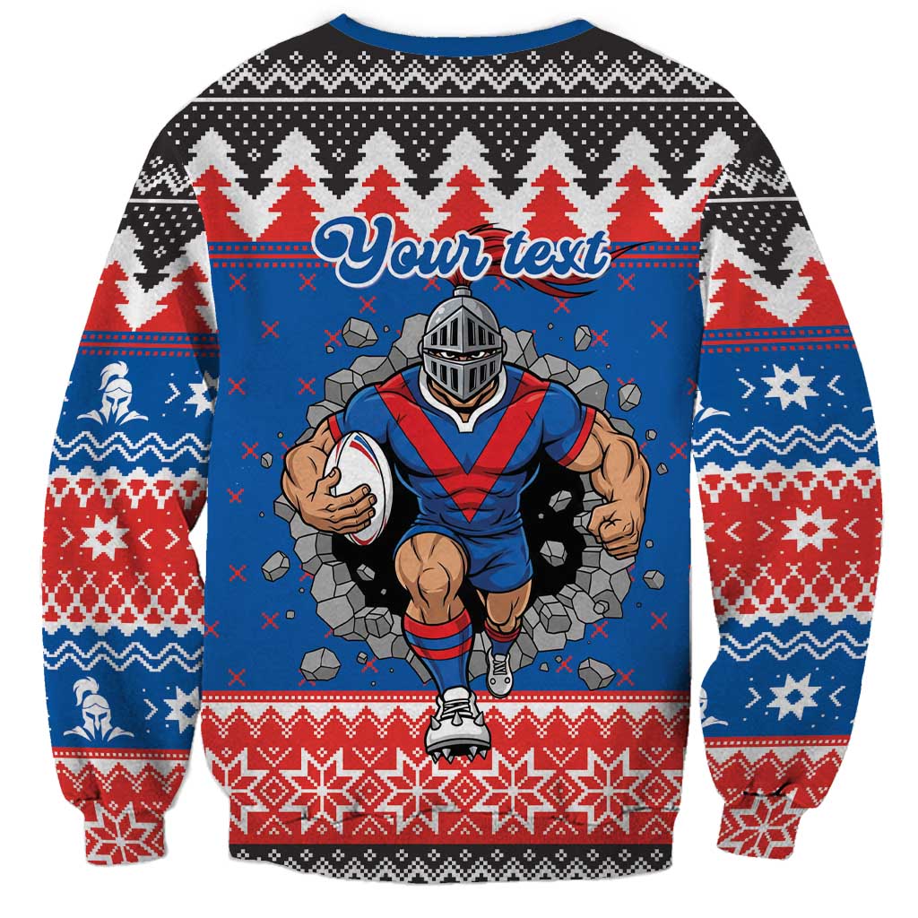 Merry Knights Newcastle Pride Personalised Sweatshirt Christmas Rugby League Spirit - Aussie Hoodie