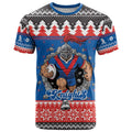 Merry Knights Newcastle Pride Personalised T Shirt Christmas Rugby League Spirit - Aussie Hoodie