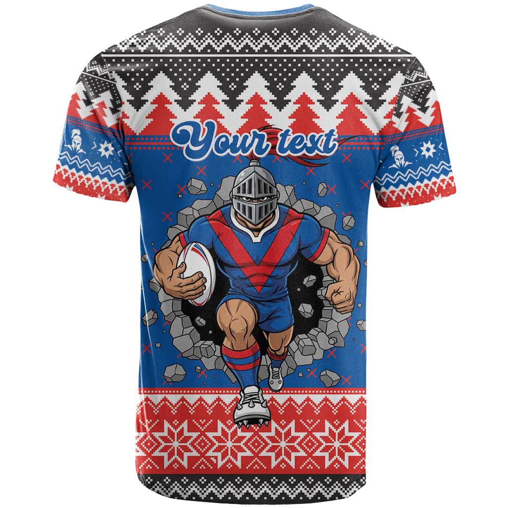 Merry Knights Newcastle Pride Personalised T Shirt Christmas Rugby League Spirit - Aussie Hoodie