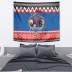 Merry Knights Newcastle Pride Personalised Tapestry Christmas Rugby League Spirit - Aussie Hoodie