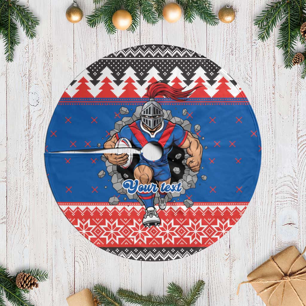 Merry Knights Newcastle Pride Personalised Tree Skirt Christmas Rugby League Spirit - Aussie Hoodie