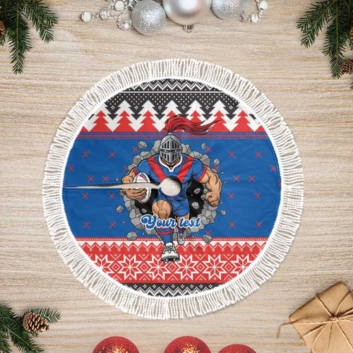 Merry Knights Newcastle Pride Personalised Tree Skirt Christmas Rugby League Spirit - Aussie Hoodie
