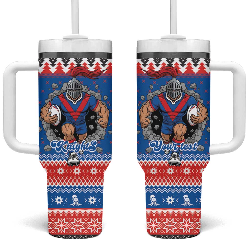 Merry Knights Newcastle Pride Personalised Tumbler With Handle Christmas Rugby League Spirit - Aussie Hoodie