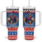 Merry Knights Newcastle Pride Personalised Tumbler With Handle Christmas Rugby League Spirit - Aussie Hoodie
