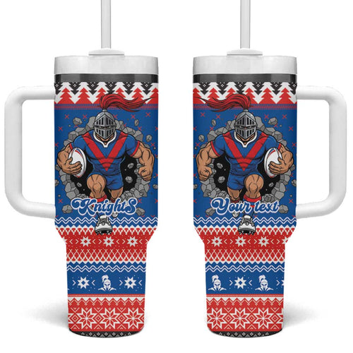 Merry Knights Newcastle Pride Personalised Tumbler With Handle Christmas Rugby League Spirit - Aussie Hoodie