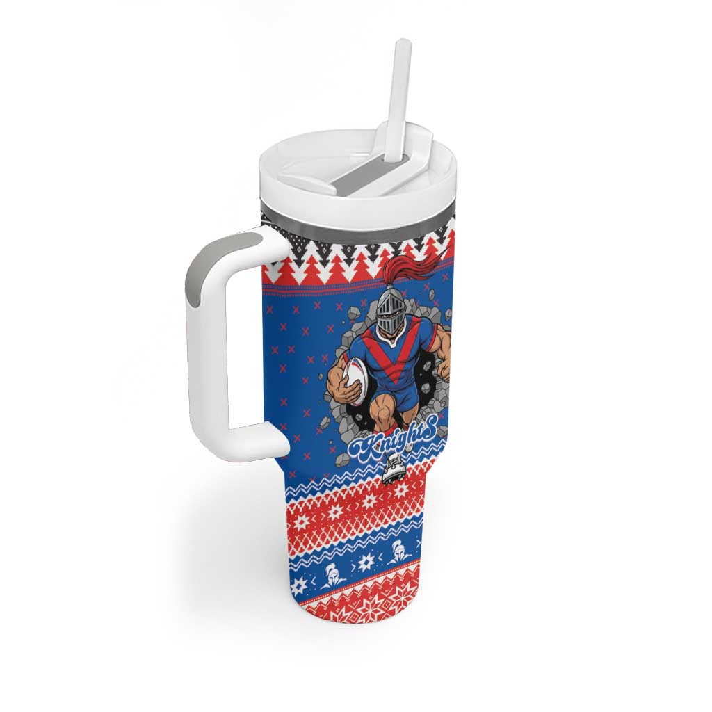 Merry Knights Newcastle Pride Personalised Tumbler With Handle Christmas Rugby League Spirit - Aussie Hoodie