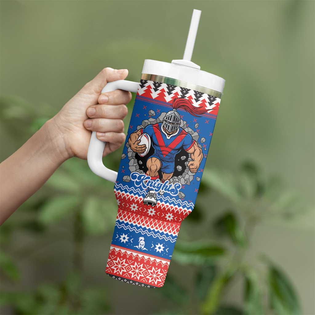 Merry Knights Newcastle Pride Personalised Tumbler With Handle Christmas Rugby League Spirit - Aussie Hoodie