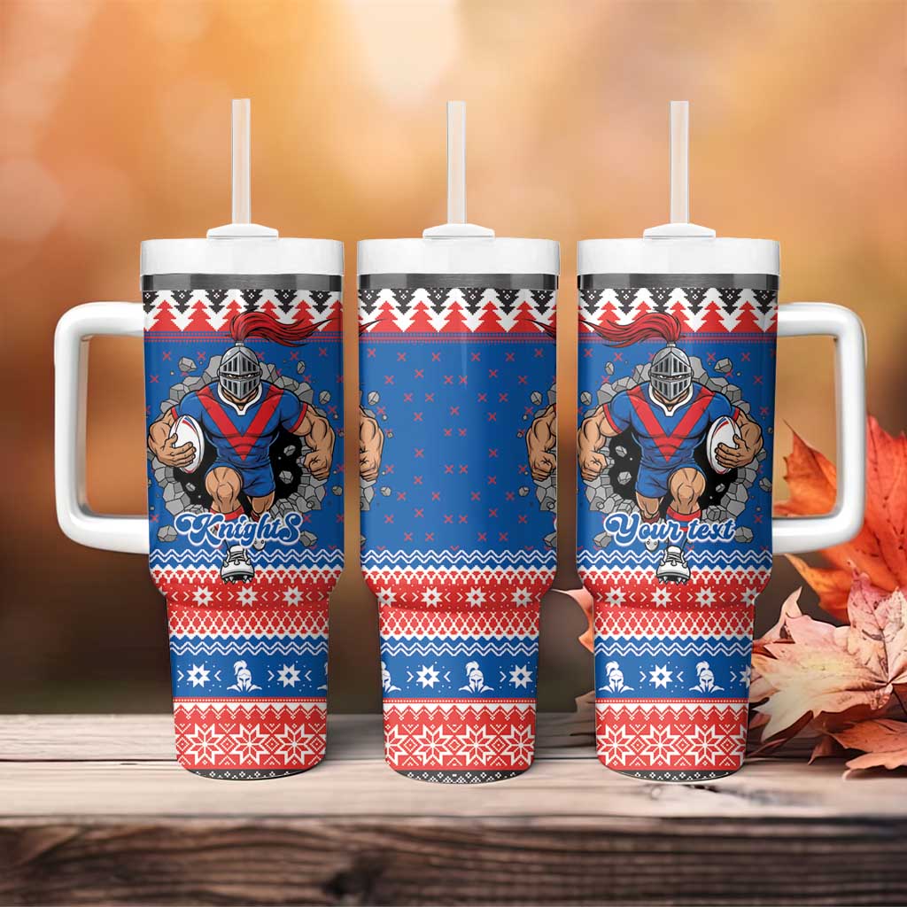 Merry Knights Newcastle Pride Personalised Tumbler With Handle Christmas Rugby League Spirit - Aussie Hoodie