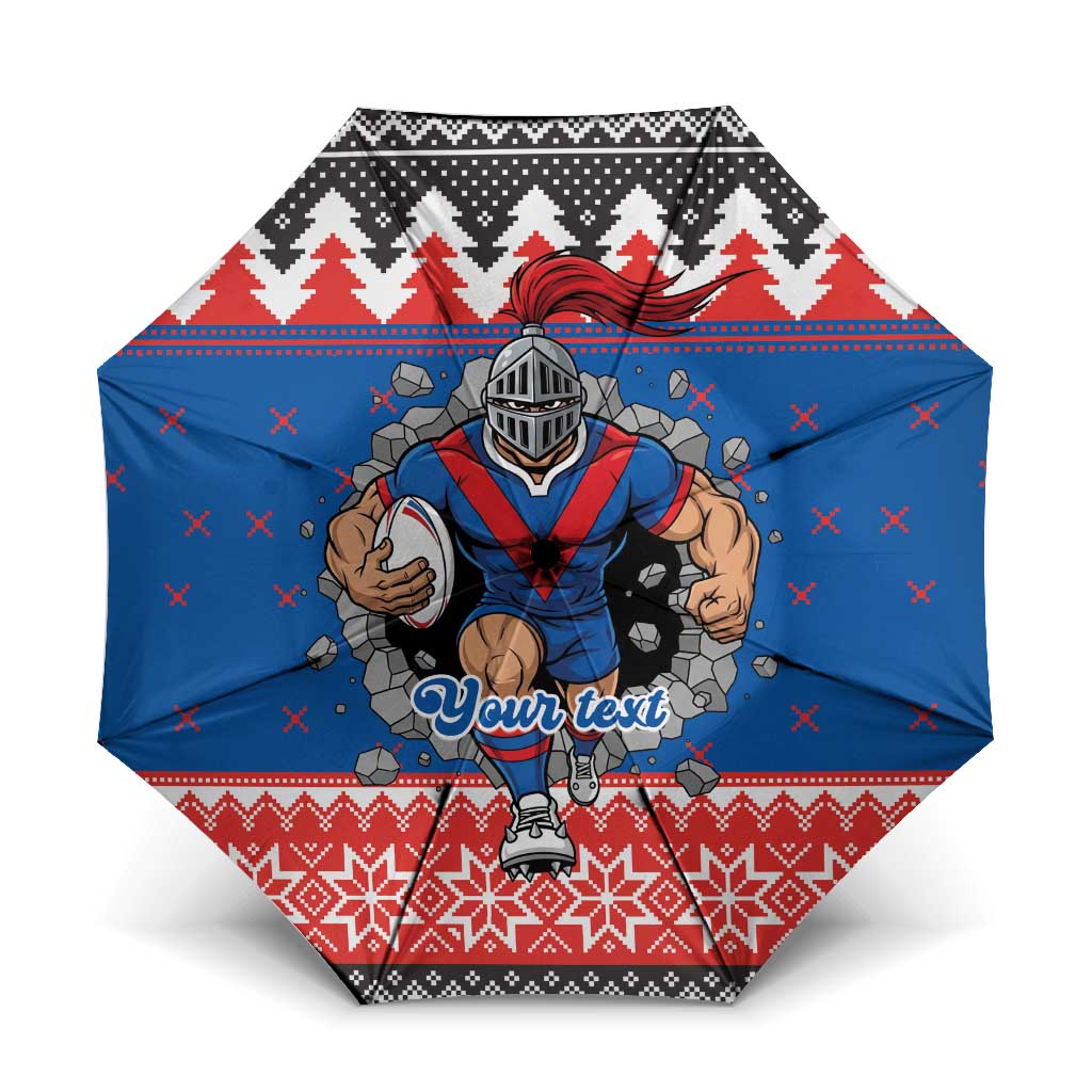 Merry Knights Newcastle Pride Personalised Umbrella Christmas Rugby League Spirit - Aussie Hoodie