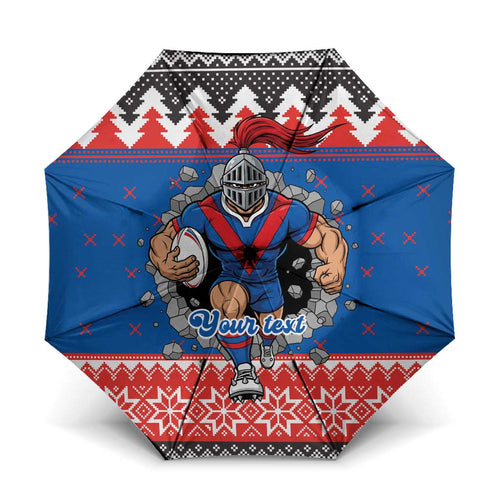 Merry Knights Newcastle Pride Personalised Umbrella Christmas Rugby League Spirit - Aussie Hoodie