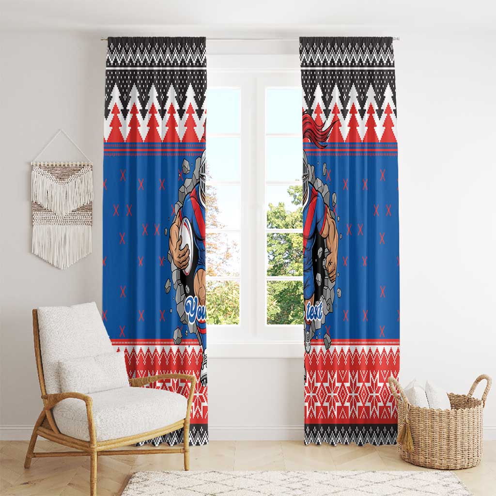 Merry Knights Newcastle Pride Personalised Window Curtain Christmas Rugby League Spirit - Aussie Hoodie
