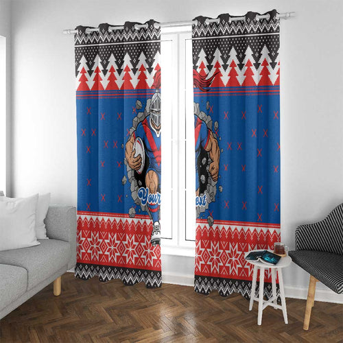 Merry Knights Newcastle Pride Personalised Window Curtain Christmas Rugby League Spirit - Aussie Hoodie