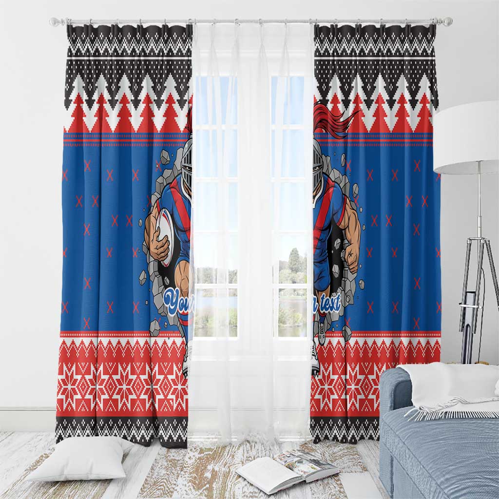 Merry Knights Newcastle Pride Personalised Window Curtain Christmas Rugby League Spirit - Aussie Hoodie