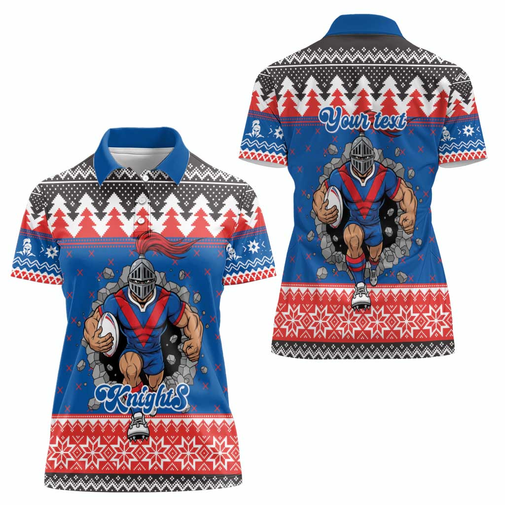 Merry Knights Newcastle Pride Personalised Women Polo Shirt Christmas Rugby League Spirit - Aussie Hoodie