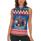 Merry Knights Newcastle Pride Personalised Women Sleeveless Polo Shirt Christmas Rugby League Spirit - Aussie Hoodie