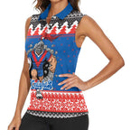 Merry Knights Newcastle Pride Personalised Women Sleeveless Polo Shirt Christmas Rugby League Spirit - Aussie Hoodie