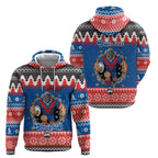 Merry Knights Newcastle Pride Personalised Zip Hoodie Christmas Rugby League Spirit - Aussie Hoodie
