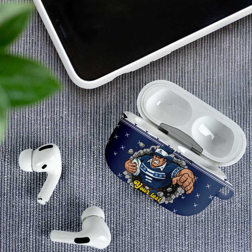 Merry Queensland Cowboys Personalised AirPods Case Christmas Rugby League Spirit - Aussie Hoodie