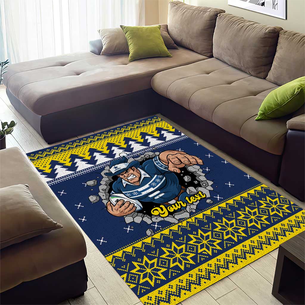 Merry Queensland Cowboys Personalised Area Rug Christmas Rugby League Spirit - Aussie Hoodie