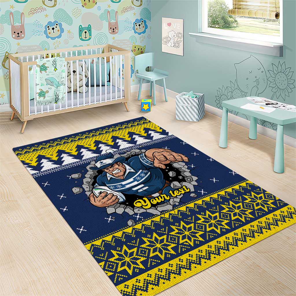 Merry Queensland Cowboys Personalised Area Rug Christmas Rugby League Spirit - Aussie Hoodie