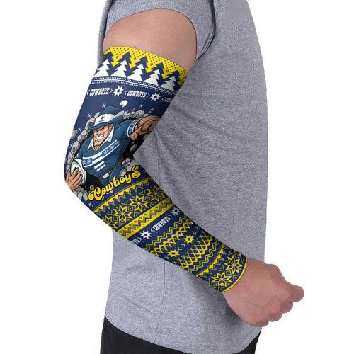 Merry Queensland Cowboys Personalised Arm Sleeves Christmas Rugby League Spirit - Aussie Hoodie
