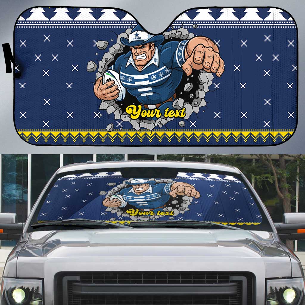 Merry Queensland Cowboys Personalised Auto Sun Shade Christmas Rugby League Spirit - Aussie Hoodie