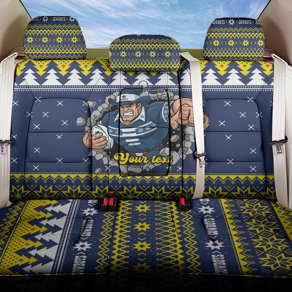 Merry Queensland Cowboys Personalised Back Car Seat Cover Christmas Rugby League Spirit - Aussie Hoodie