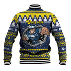 Merry Queensland Cowboys Personalised Baseball Jacket Christmas Rugby League Spirit - Aussie Hoodie