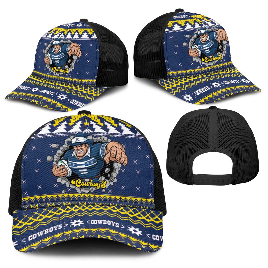 Merry Queensland Cowboys Baseball Net Cap Christmas Rugby League Spirit - Aussie Hoodie