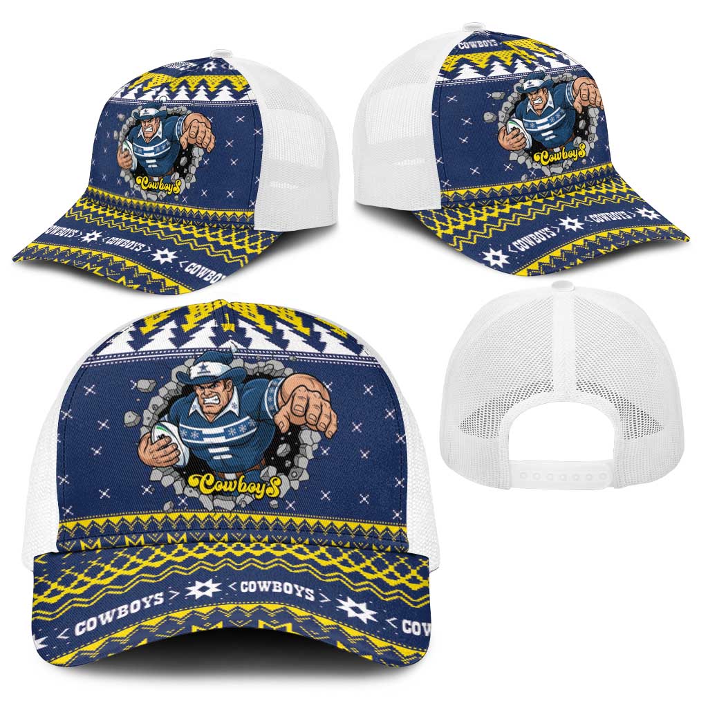Merry Queensland Cowboys Baseball Net Cap Christmas Rugby League Spirit - Aussie Hoodie