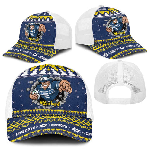 Merry Queensland Cowboys Baseball Net Cap Christmas Rugby League Spirit - Aussie Hoodie