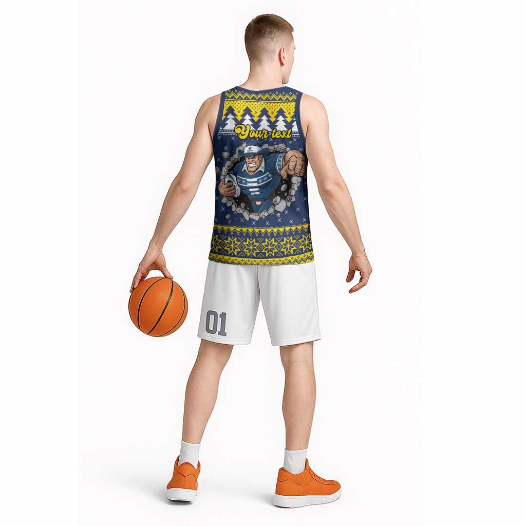 Merry Queensland Cowboys Personalised Basketball Jersey Christmas Rugby League Spirit - Aussie Hoodie