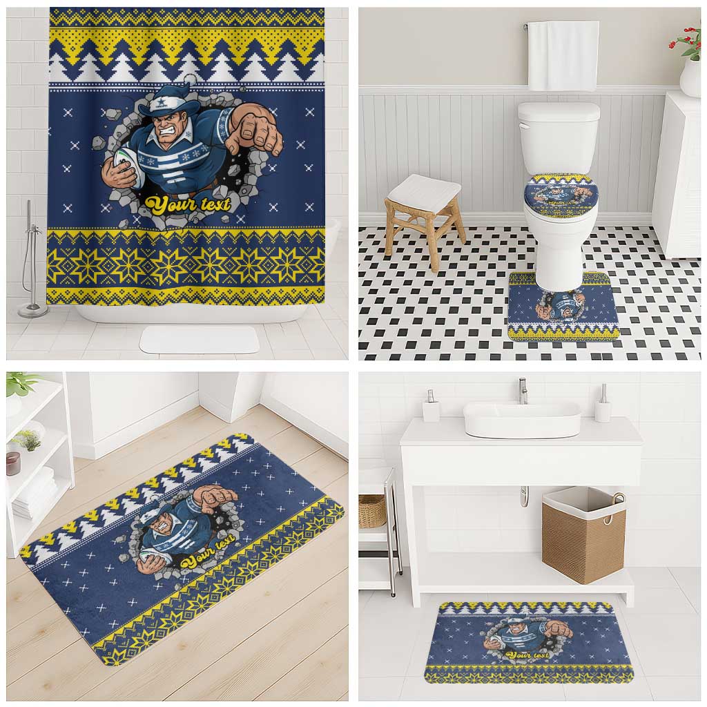 Merry Queensland Cowboys Personalised Bathroom Set Christmas Rugby League Spirit - Aussie Hoodie