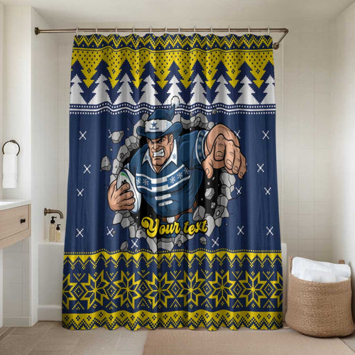 Merry Queensland Cowboys Personalised Bathroom Set Christmas Rugby League Spirit - Aussie Hoodie