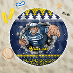 Merry Queensland Cowboys Personalised Beach Blanket Christmas Rugby League Spirit - Aussie Hoodie