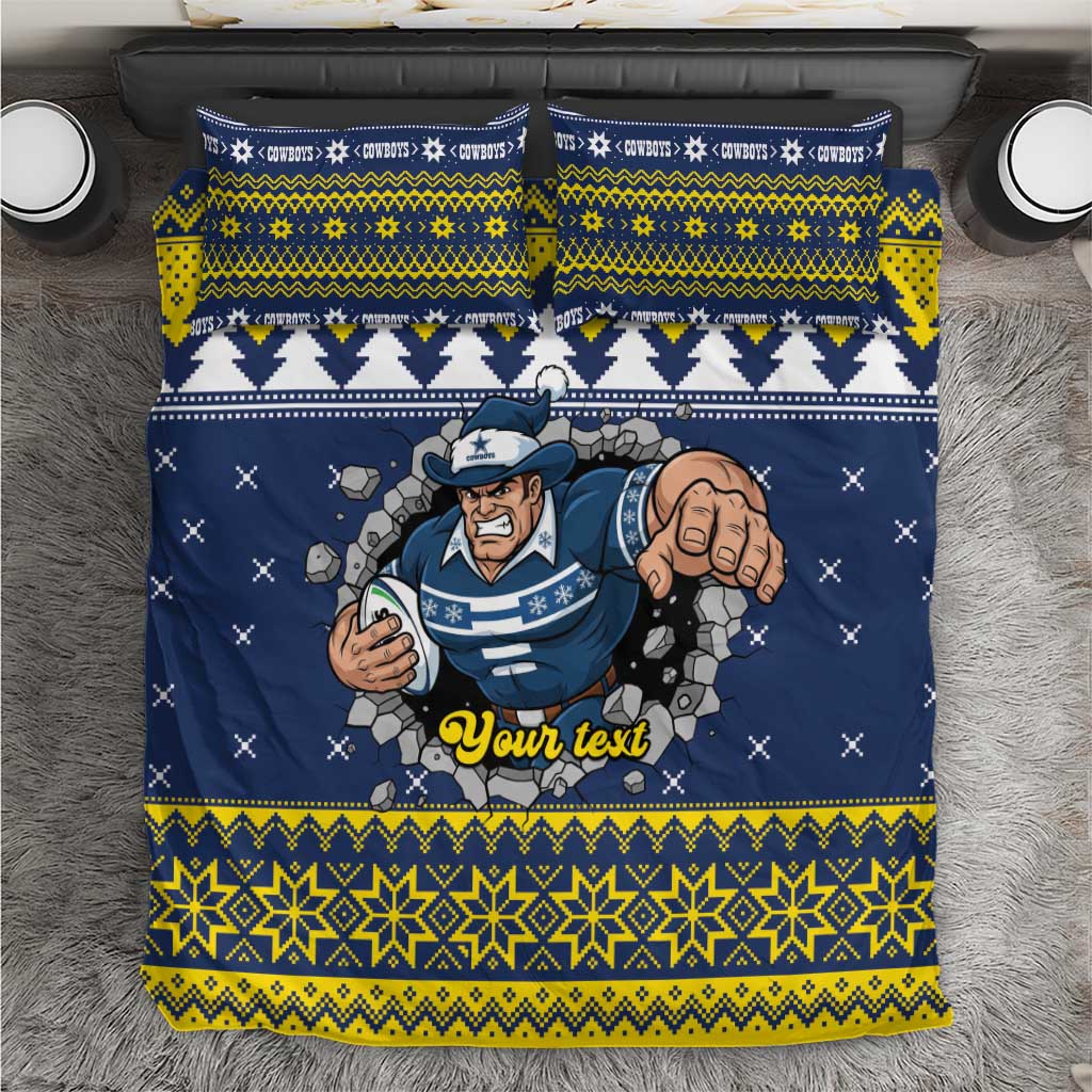 Merry Queensland Cowboys Personalised Bedding Set Christmas Rugby League Spirit - Aussie Hoodie