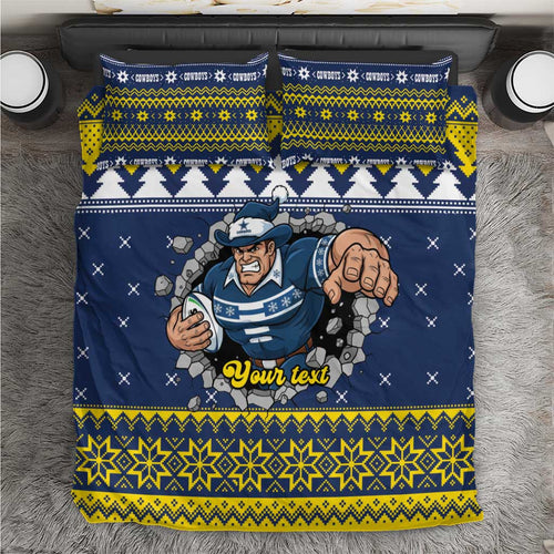 Merry Queensland Cowboys Personalised Bedding Set Christmas Rugby League Spirit - Aussie Hoodie