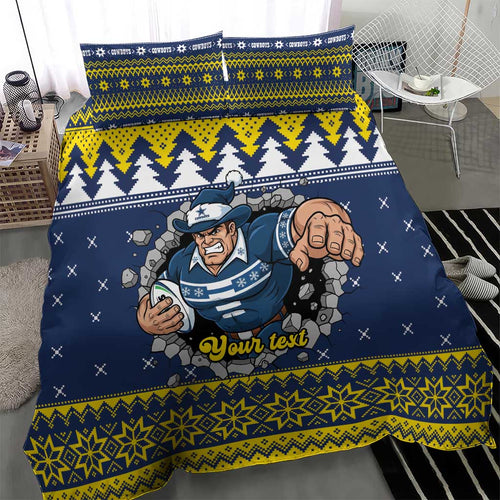 Merry Queensland Cowboys Personalised Bedding Set Christmas Rugby League Spirit - Aussie Hoodie