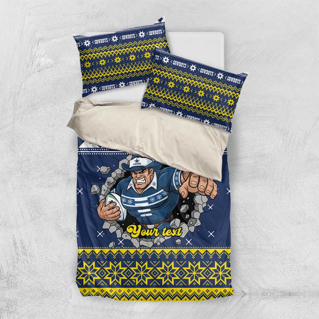 Merry Queensland Cowboys Personalised Bedding Set Christmas Rugby League Spirit - Aussie Hoodie
