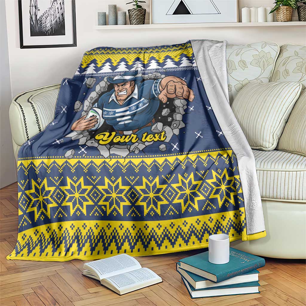 Merry Queensland Cowboys Personalised Blanket Christmas Rugby League Spirit - Aussie Hoodie