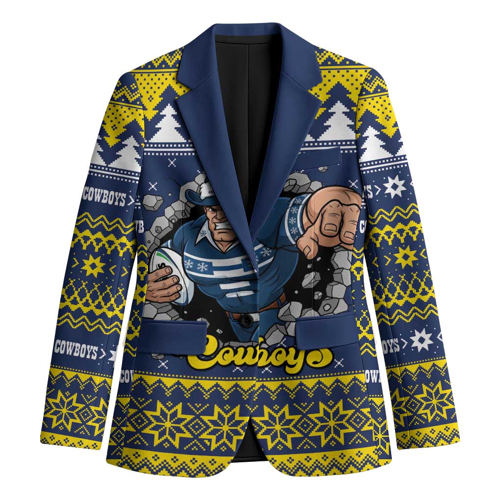 Merry Queensland Cowboys Personalised Blazer Christmas Rugby League Spirit - Aussie Hoodie