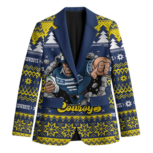 Merry Queensland Cowboys Personalised Blazer Christmas Rugby League Spirit - Aussie Hoodie