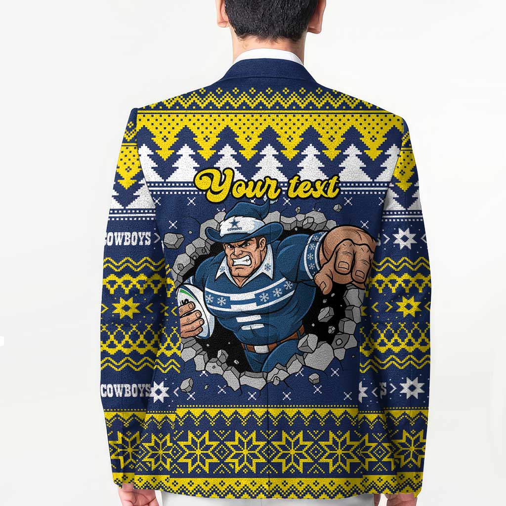Merry Queensland Cowboys Personalised Blazer Christmas Rugby League Spirit - Aussie Hoodie