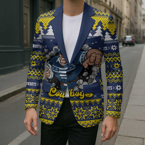 Merry Queensland Cowboys Personalised Blazer Christmas Rugby League Spirit - Aussie Hoodie
